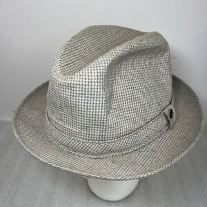 Vintage Churchill LTD Euclid Fedora Harris Tweed Wool Plaid Hat 7 1/2